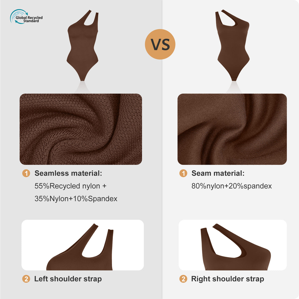 One Shoulder Shapewear Bodysuit