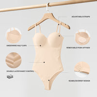 Detachable Straps Abdomen Shaping Push up Bodysuit