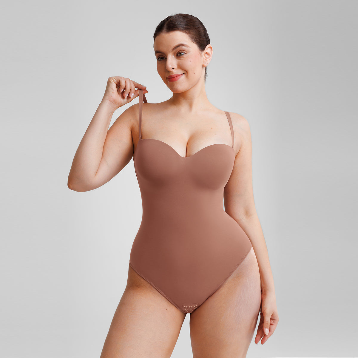 Detachable Straps Abdomen Shaping Push up Bodysuit