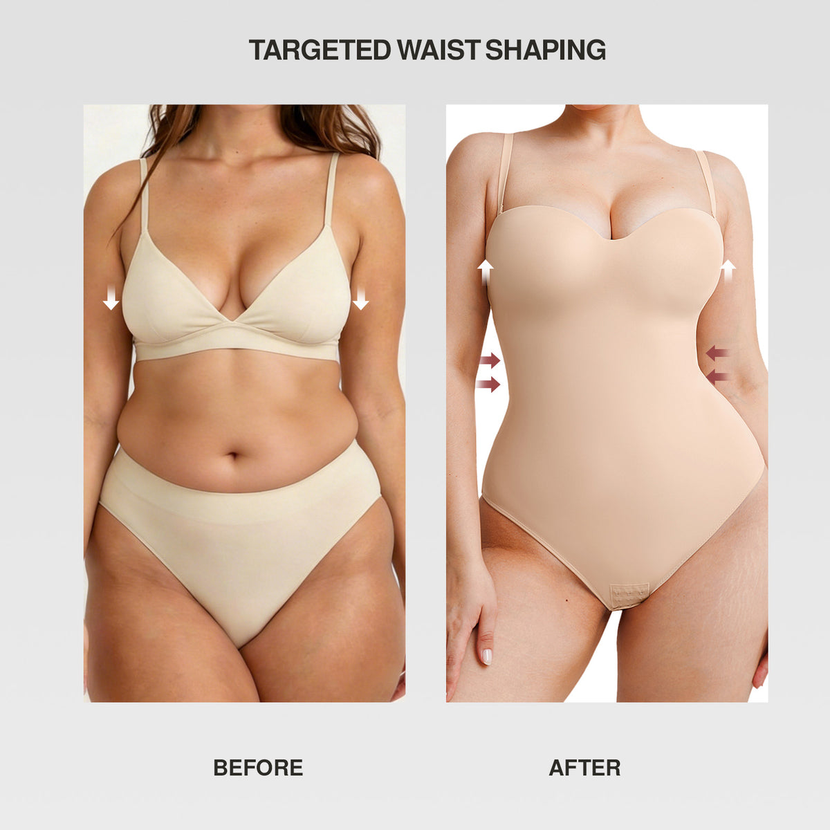 Detachable Straps Abdomen Shaping Push up Bodysuit