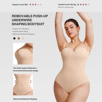 Detachable Straps Abdomen Shaping Push up Bodysuit
